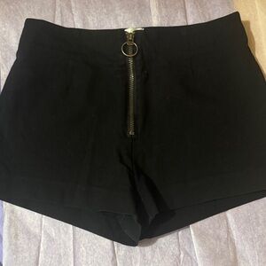 Anthropologie Black High Waist Shorts with Zipper